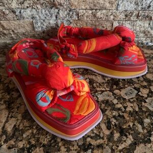 FARM Rio Fruit Print Puffy Platform Sandals
